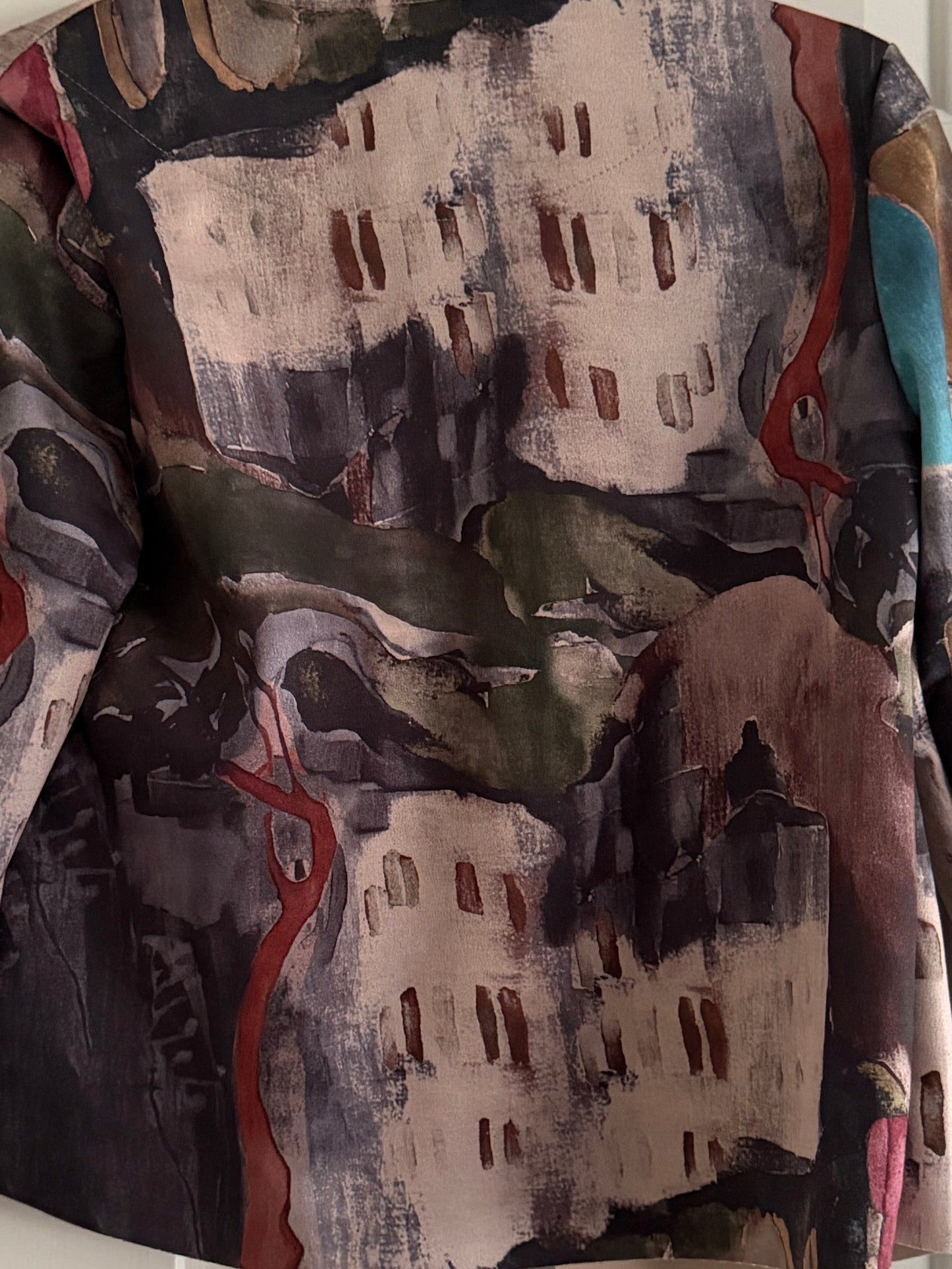 Watercolour Suede Soft Crop Jacket-Black