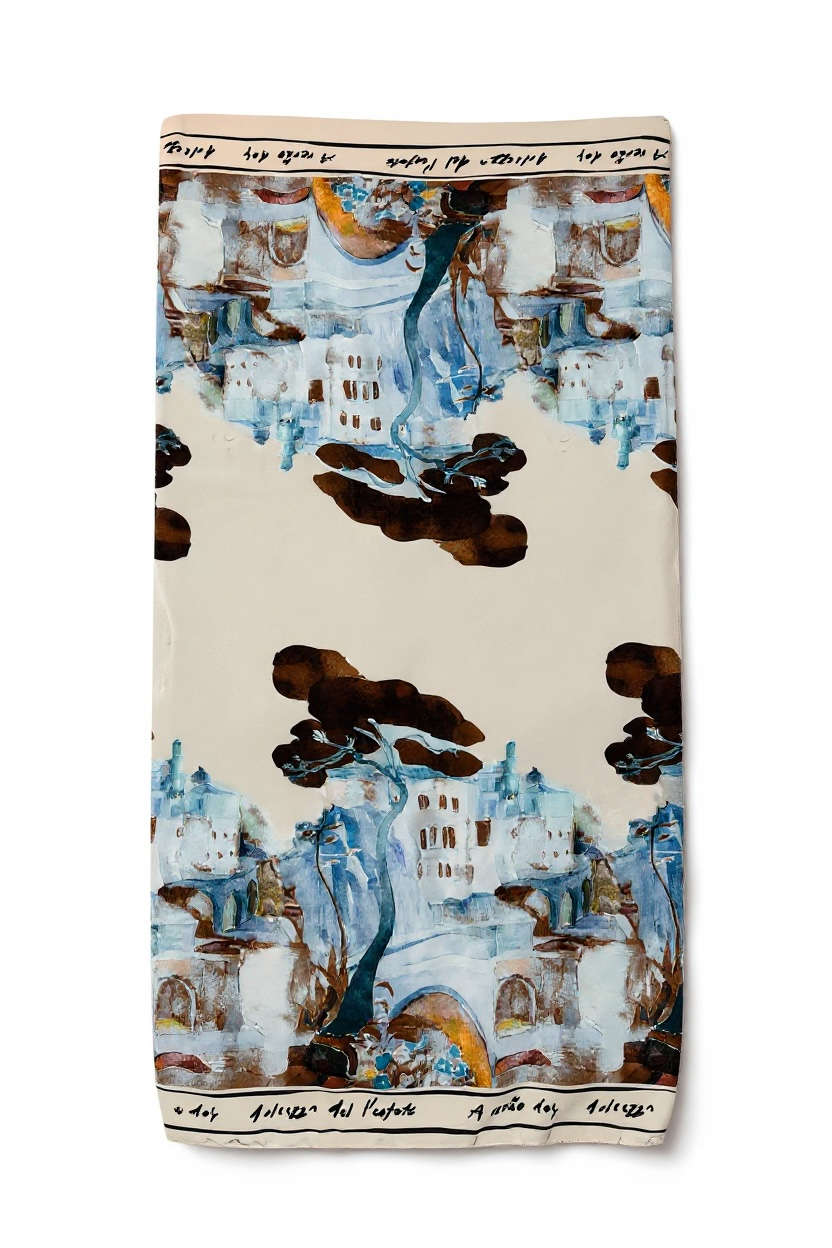 BEIGE Watercolour print scarf