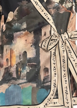 Italian Watercolor Suede- Feel Tie Jacket-Black