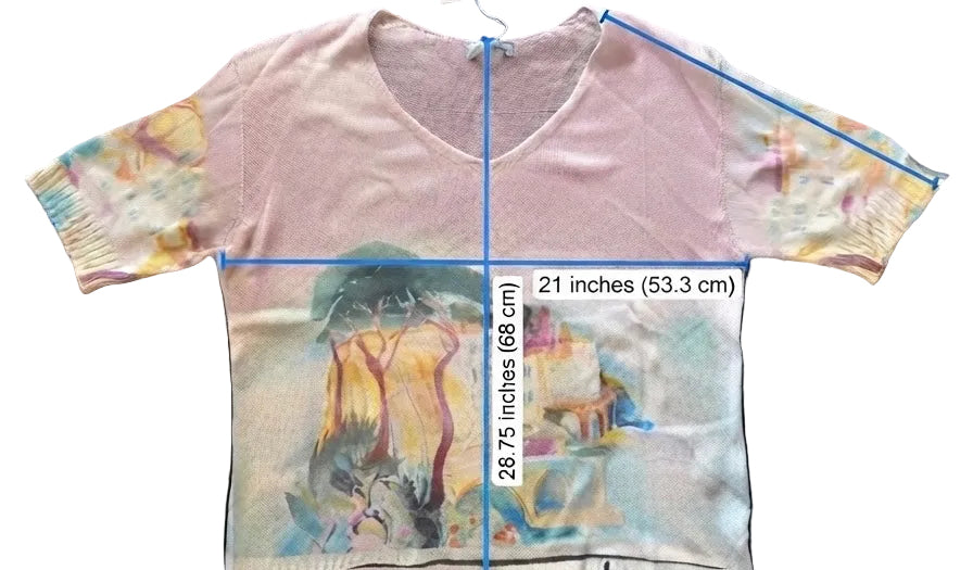 Watercolor Italian Knitted Short Sleeve Top-YELLOW ,O/S