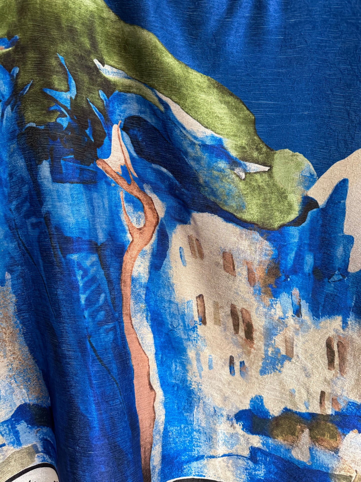Relaxed Fit Lustrous Made in Italy Top - ELECTRIC BLUE