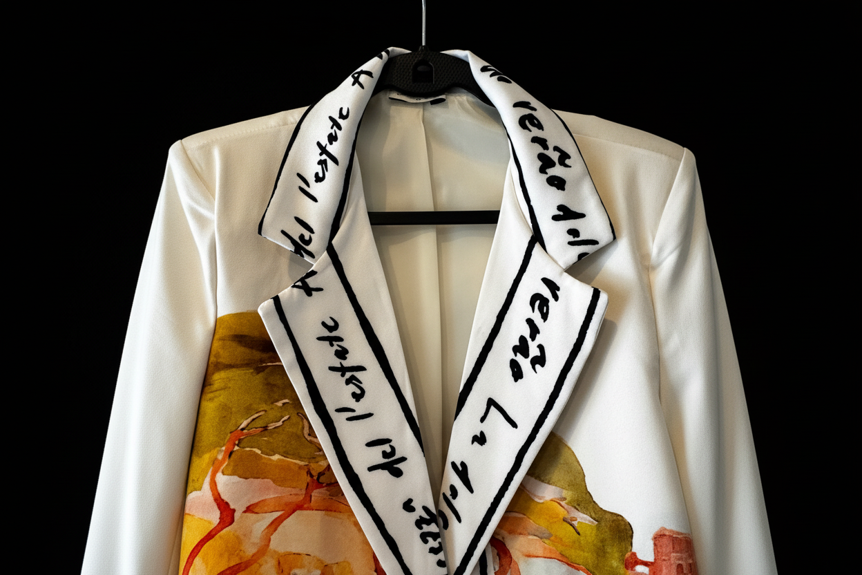 Oversized Tuscan Canvas Lined Blazer - White
