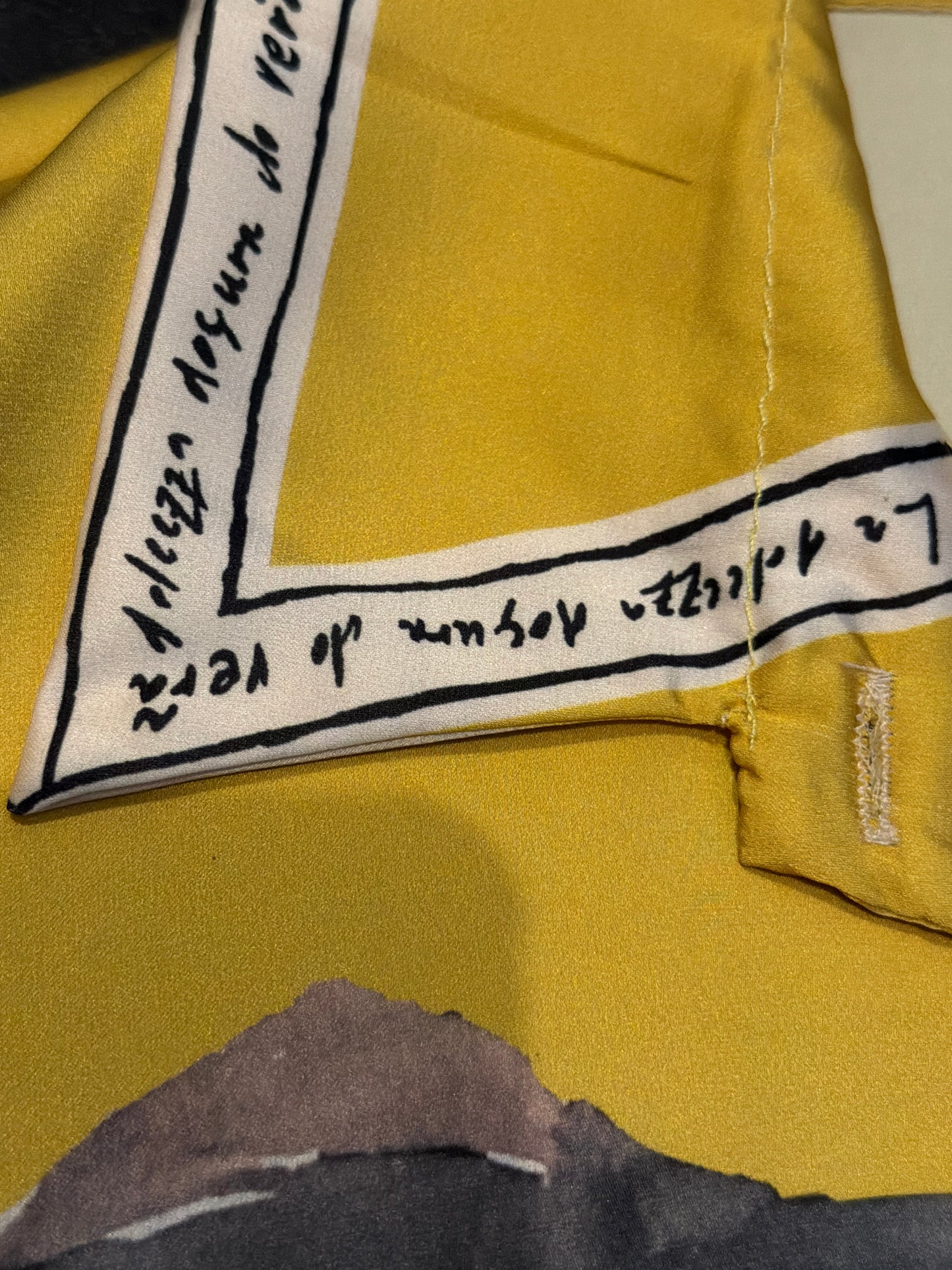 Italian Silk Watercolour Blouse-Yellow