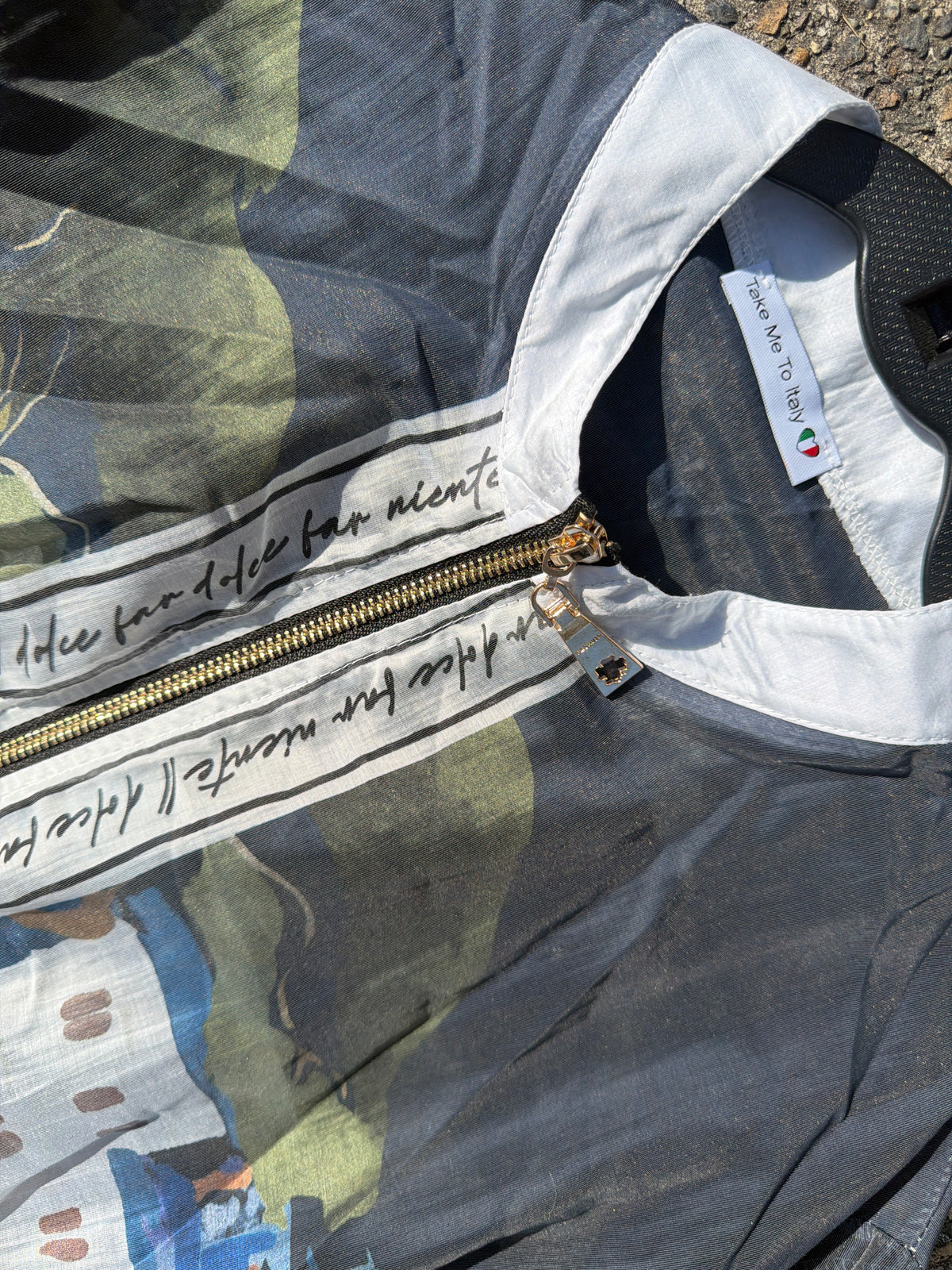 Italian  Sheer Bomber Style Jacket-Navy