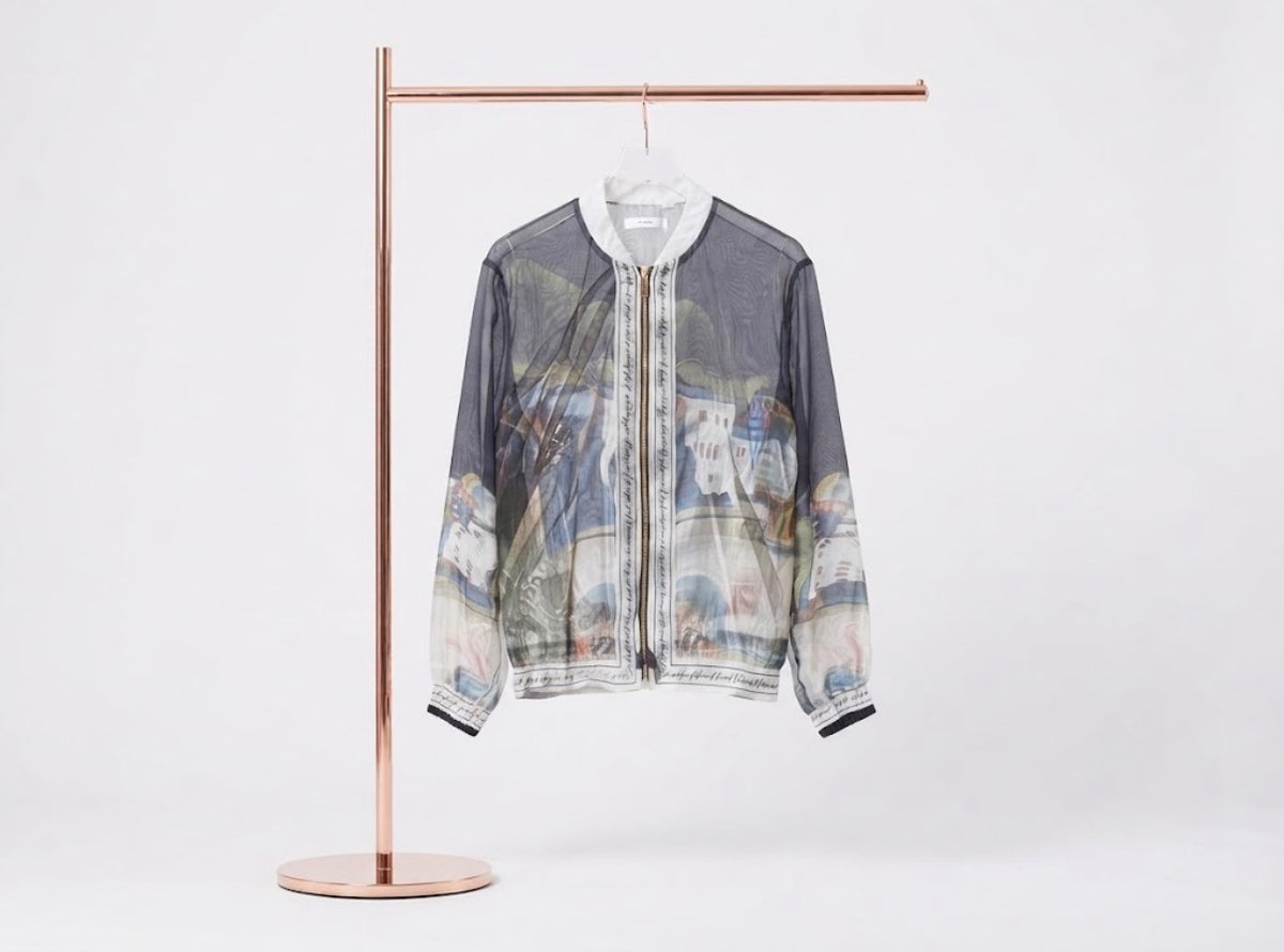 Italian  Sheer Bomber Style Jacket-Navy