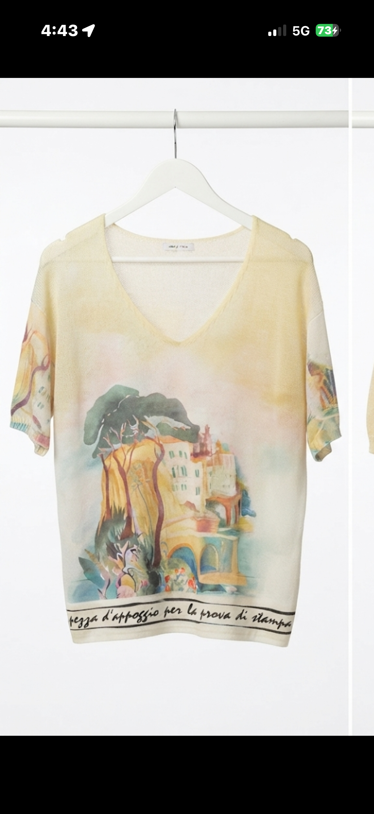 Watercolor Italian Knitted Short Sleeve  Top-YELLOW ,O/S
