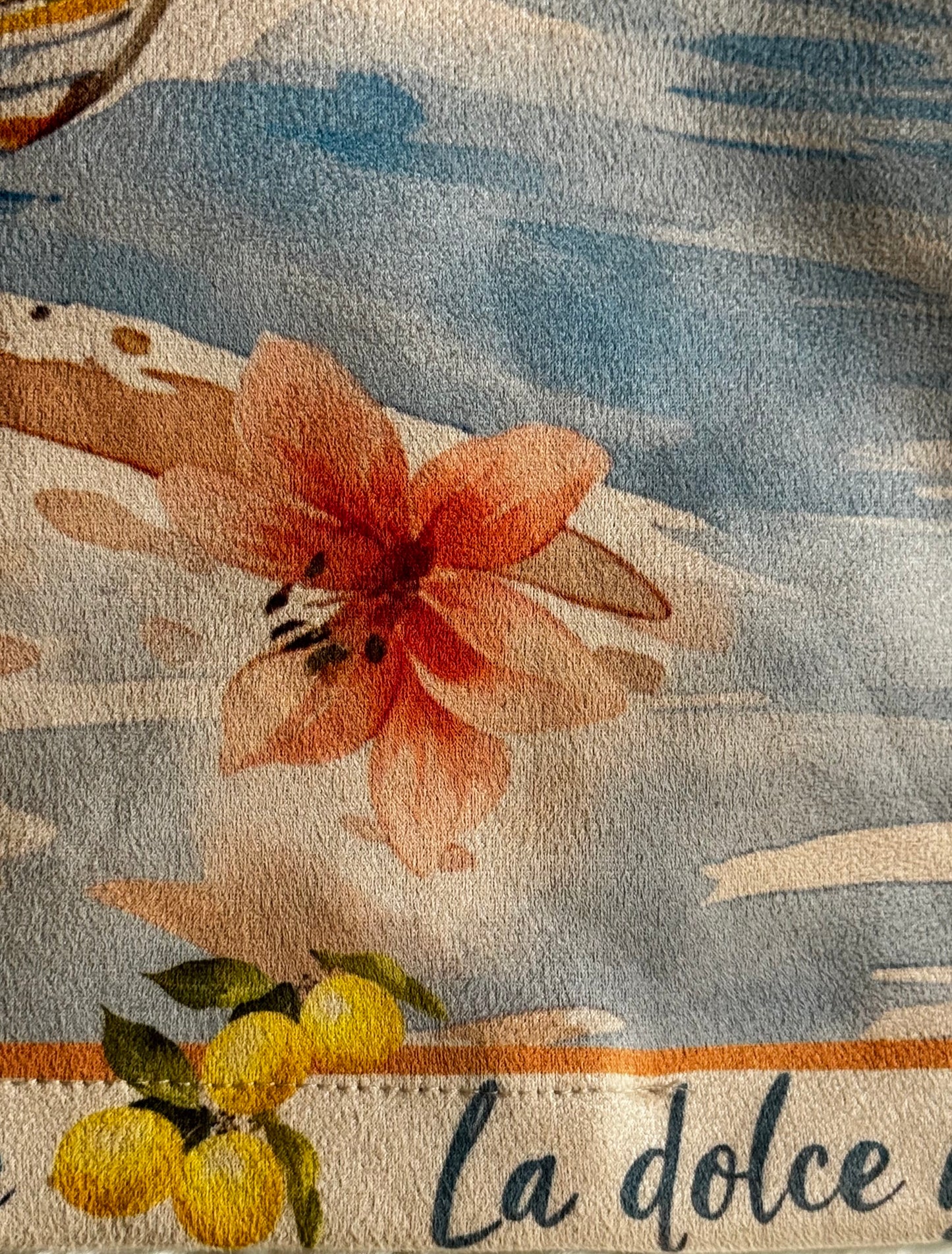 Italian Sky Lemon Suede-Feel Jacket- Light Blue