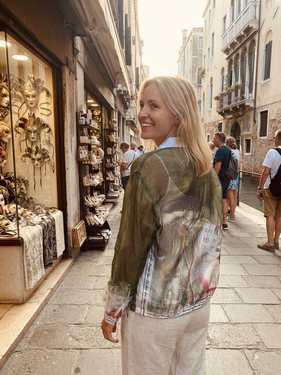 Italian  Sheer Bomber Style Jacket-Olive Green