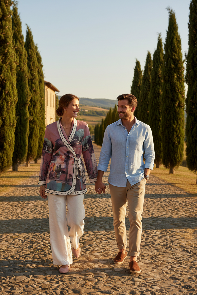 Artistic Italian Landscape Brushed Suede Jacket | Left-Tie Wrap Cardigan | Fall Outerwear - Rose Pink