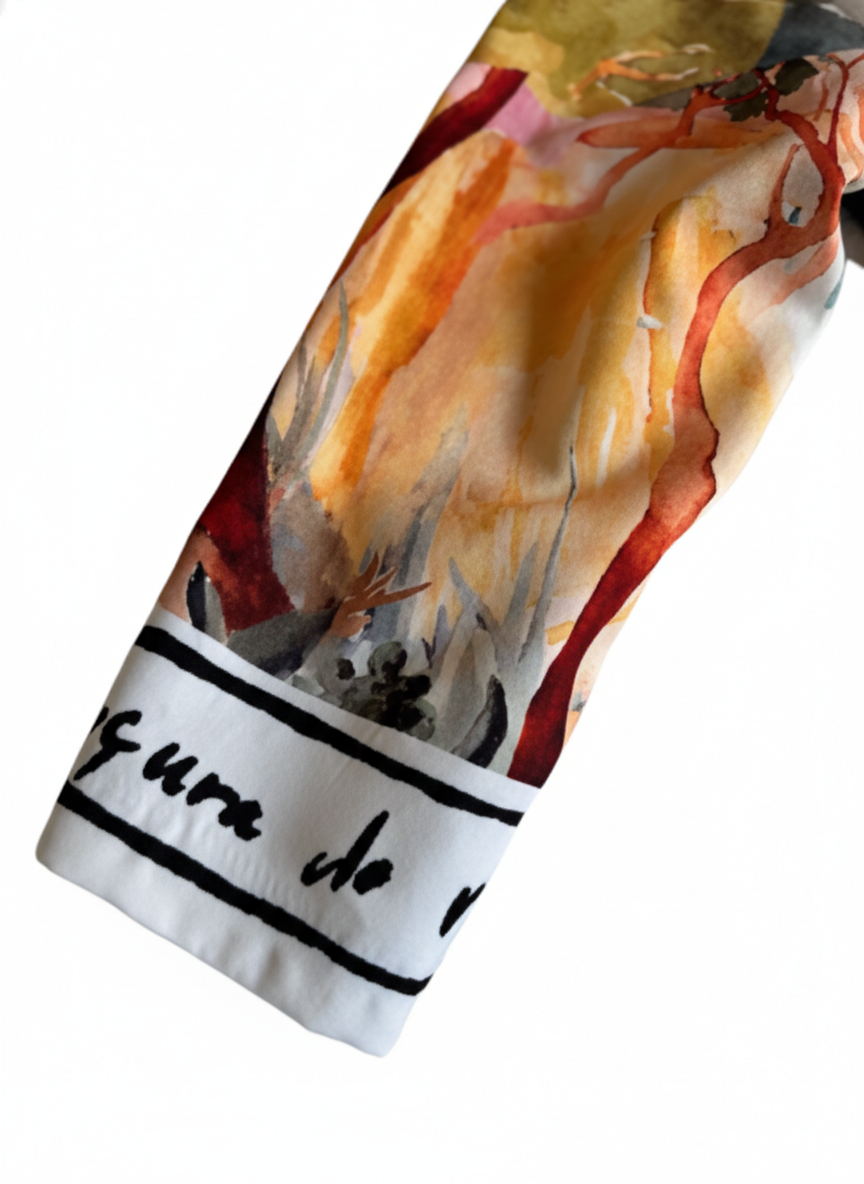 Oversized Tuscan Canvas Lined  Blazer - Black