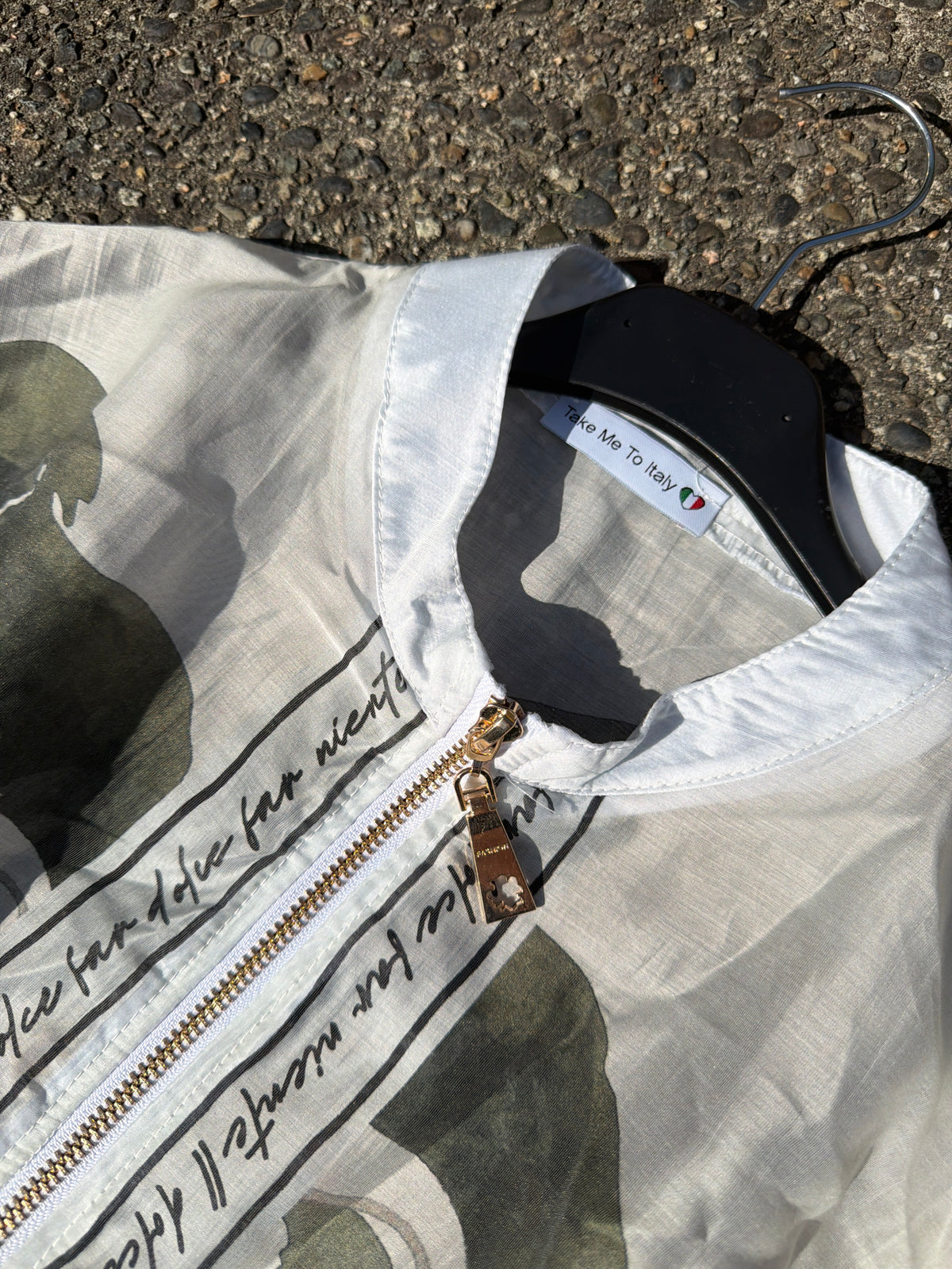 Italian  Sheer Bomber Style Jacket-White