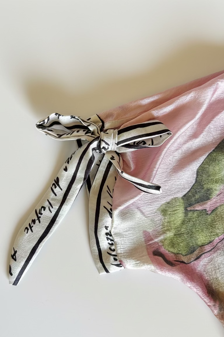 Relaxed Fit Watercolor Lustrous Top-PINK- Made in Italy, O/S