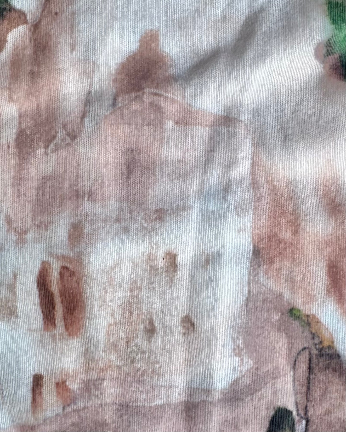 Soft Italian  Zip-Up Jacket - CREAM - Watercolor Print