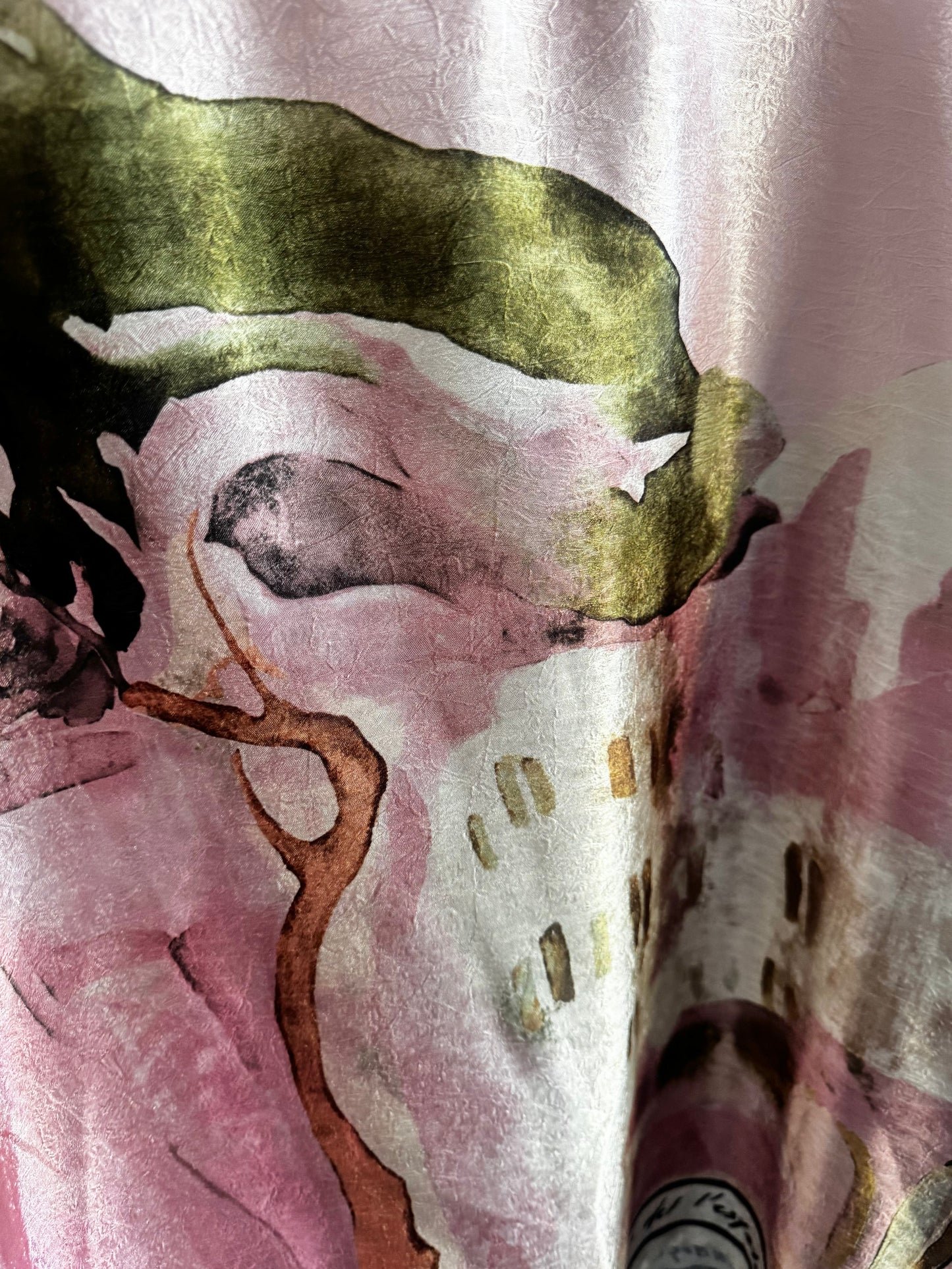 Relaxed Fit Watercolor Lustrous Top-PINK- Made in Italy, O/S