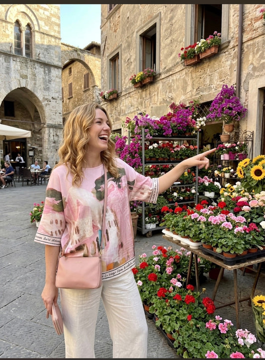 Relaxed fit Silk/Viscose-Made in Italy-ROSE PINK O/S