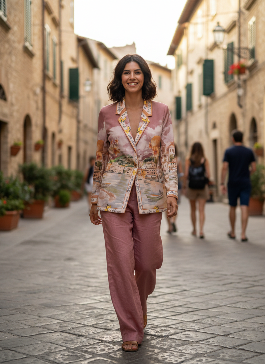 Italian Lemon Suede-Feel Jacket - pink