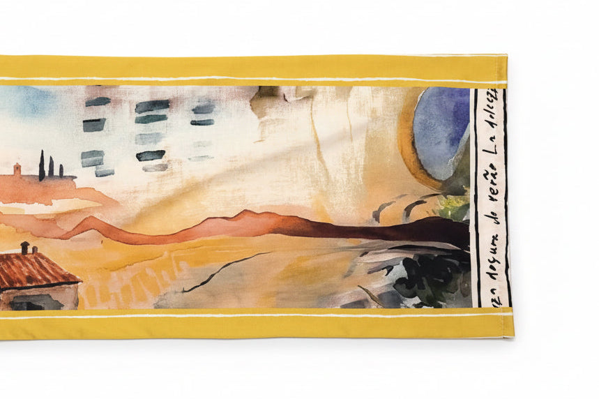 Italian Silk Watercolour Pants-Yellow