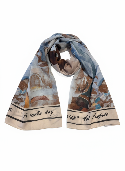 BEIGE Watercolour print scarf