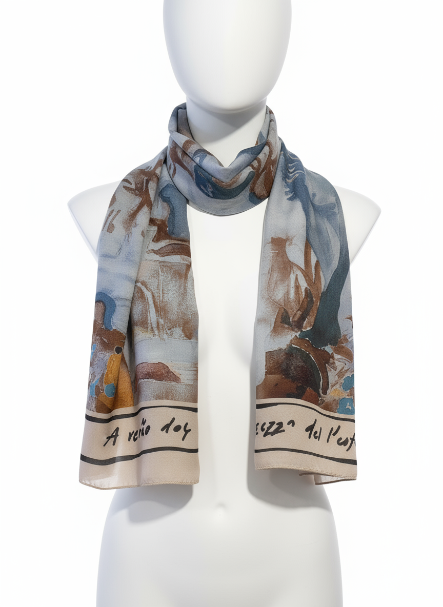 BEIGE Watercolour print scarf