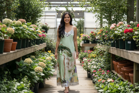 Lime Green Silk Maxi