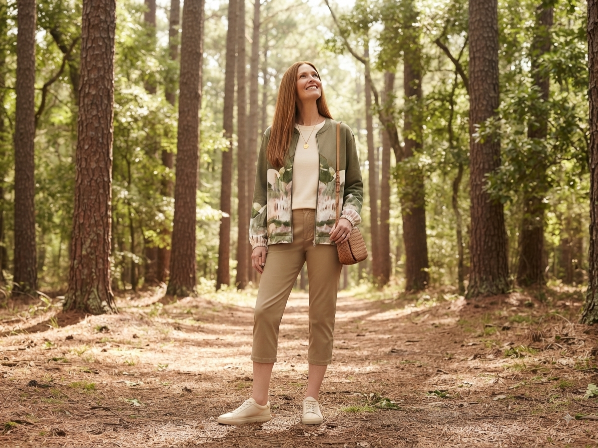 Soft Italian Watercolor Zip-Up Jacket-OLIVE- Viscose  Blend, Made in Italy Outerwear, O/S