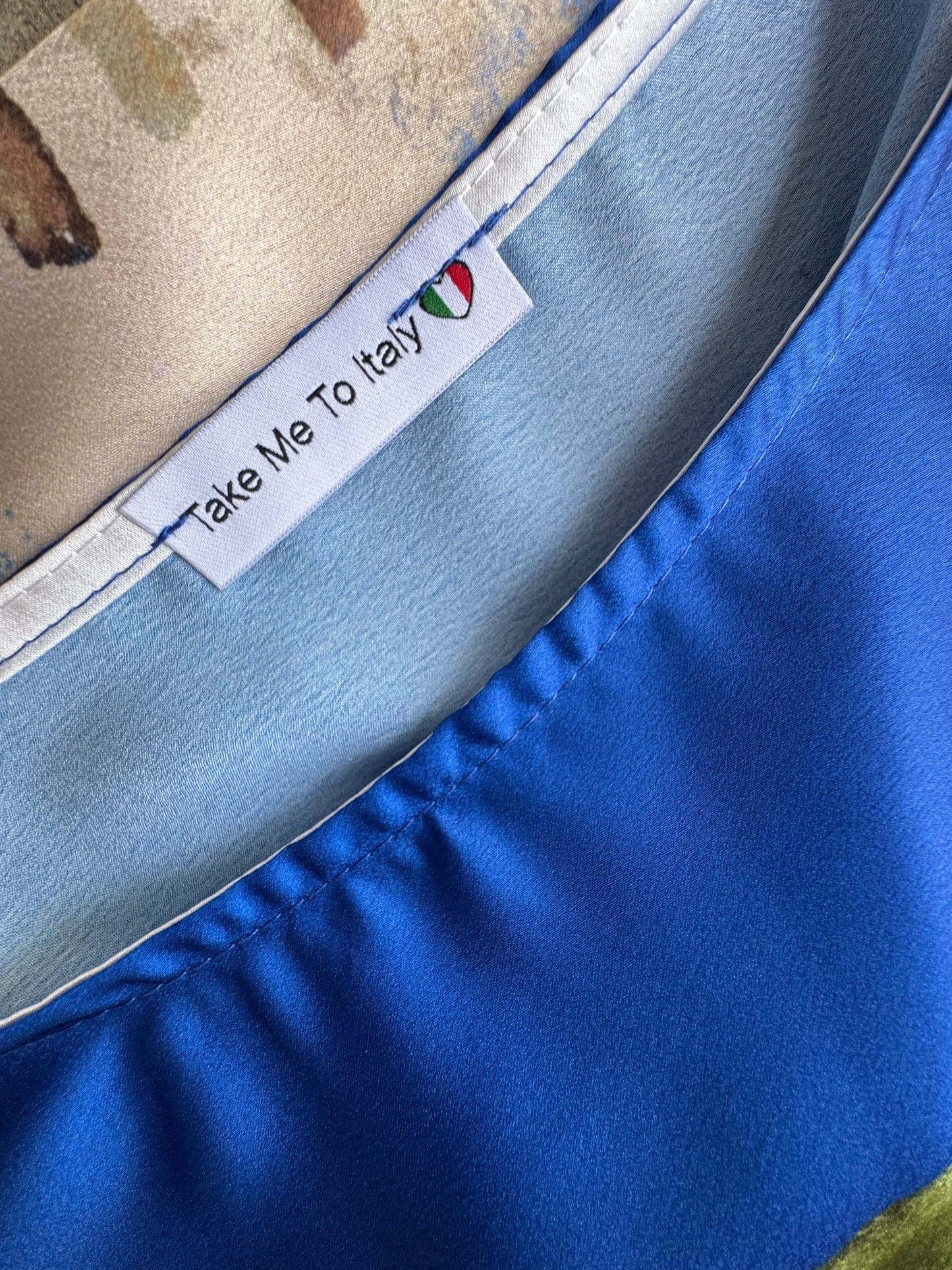 Relaxed Fit Watercolor Top-ELECTRIC BLUE-Viscose/ Polyester blend, Made in Italy O/S