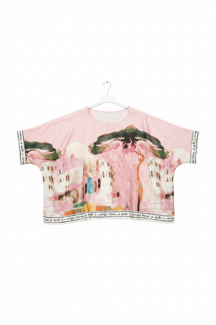 Relaxed fit Silk/Viscose-Made in Italy-ROSE PINK