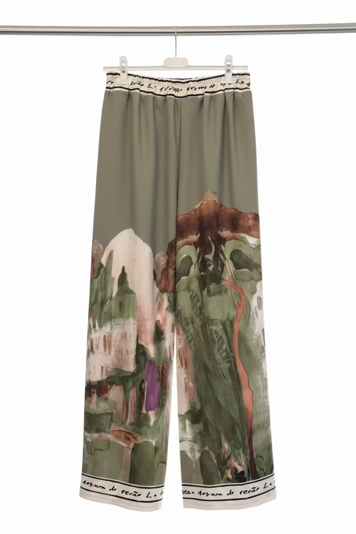 Italian Watercolour Women’s Track Suit- OLIVE GREEN -Viscose/ Polyester blend, Made in Italy, O/S