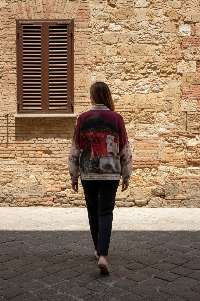 Italian Sheer Bomber Style Women’s Jacket-Wine Red
