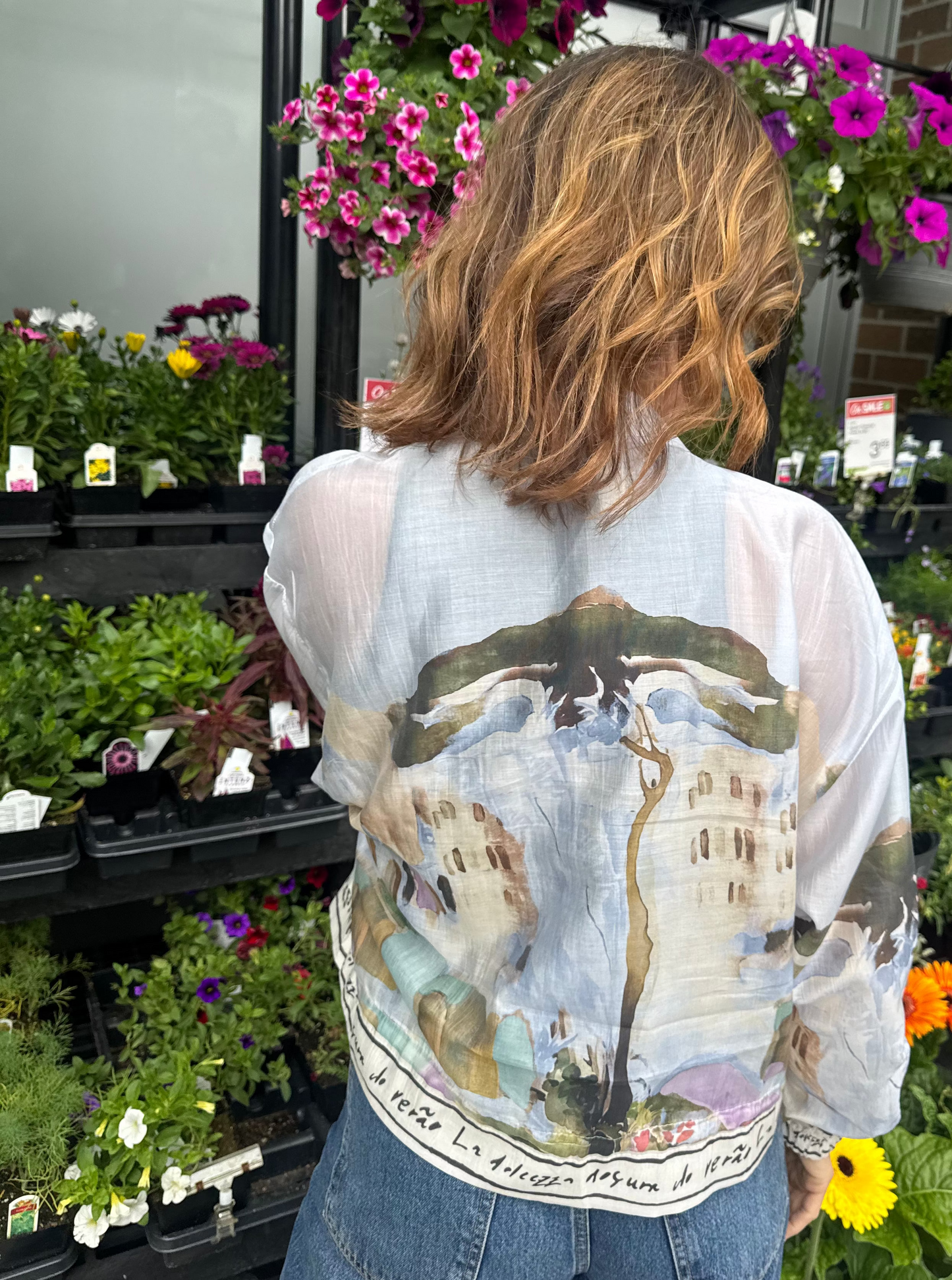 Italian Viscose Sheer Bomber Style Jacket-Blue