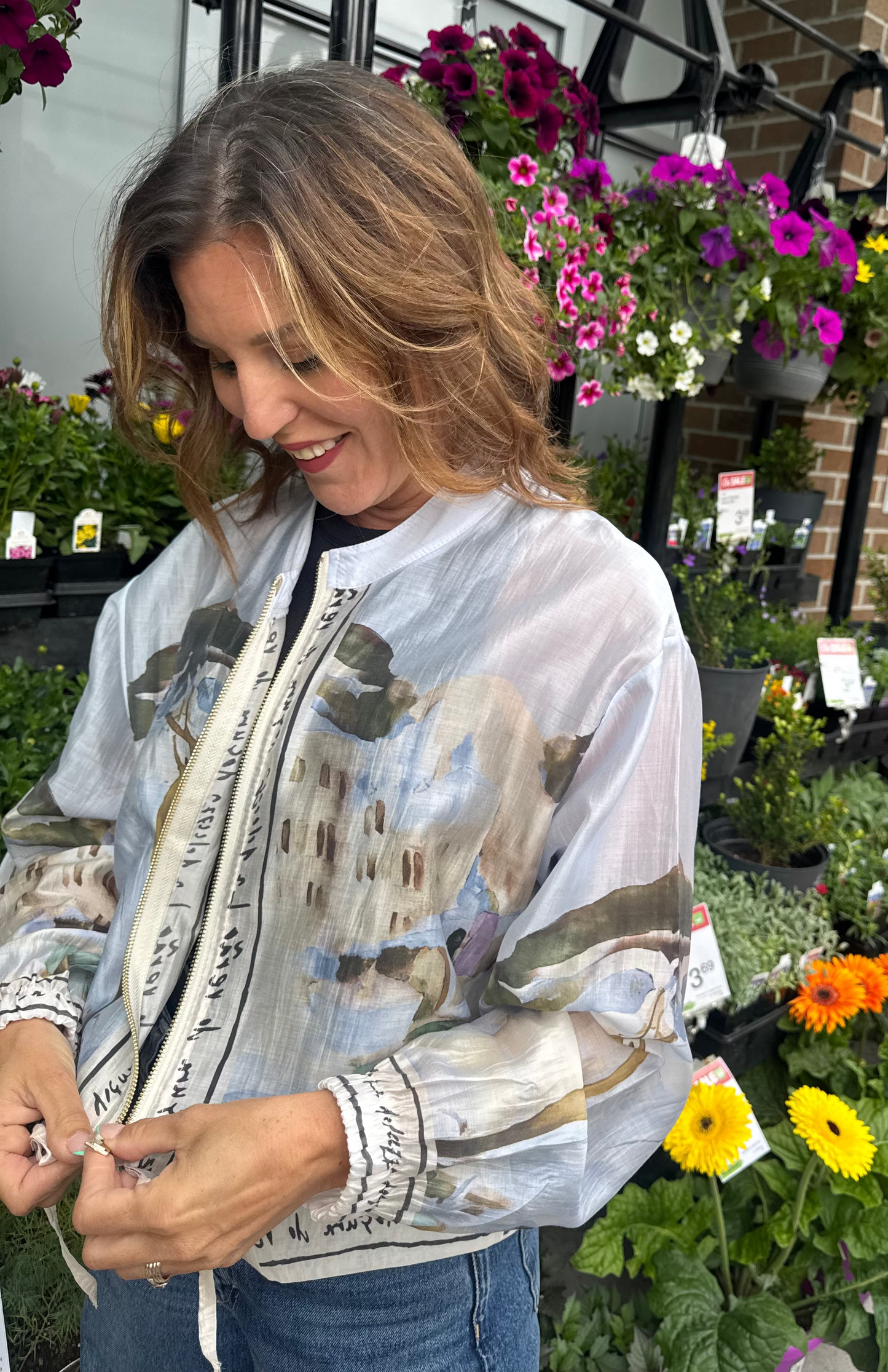 Italian Viscose Sheer Bomber Style Jacket-Blue