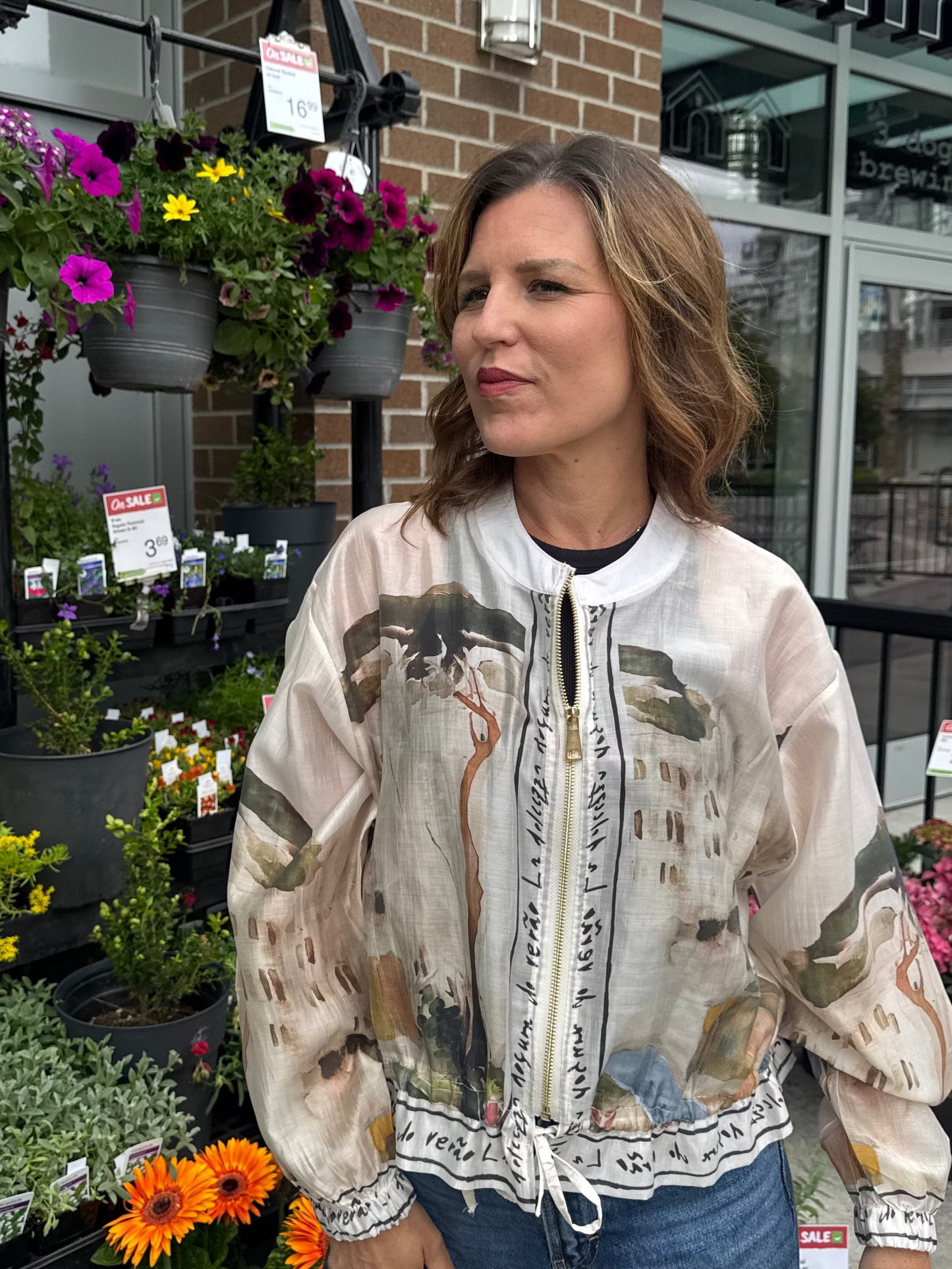 Italian Viscose Sheer Bomber Style Jacket-White