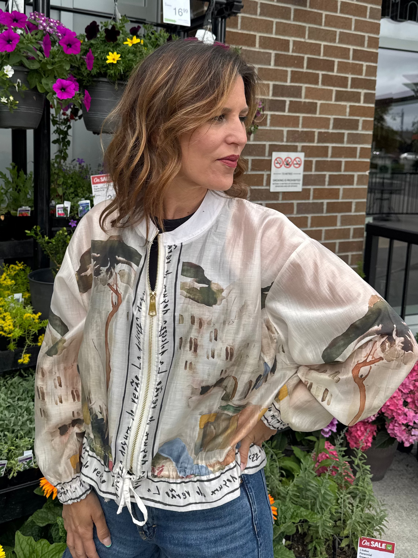 Italian Viscose Sheer Bomber Style Jacket-White