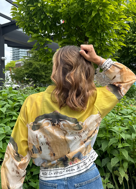 Italian Viscose Sheer Bomber Style Jacket-Chartreuse